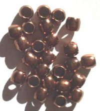 25 6x6mm Antique Copper Large Hole Beads (4mm Hole)